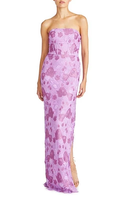 ML Monique Lhuillier Justine Lace Strapless Gown in Lilac Pearl at Nordstrom, Size 6