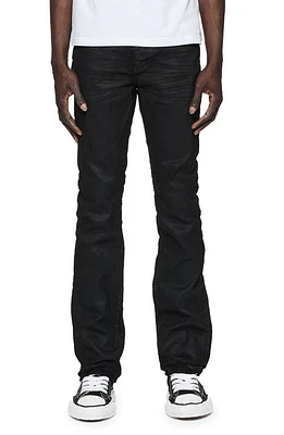 PURPLE BRAND Coated Flare Jeans Black at Nordstrom,