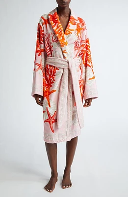 Versace La Vacanza Cotton Terry Cloth Robe 5Pb50-Dusty Rose Coral Bone at Nordstrom,