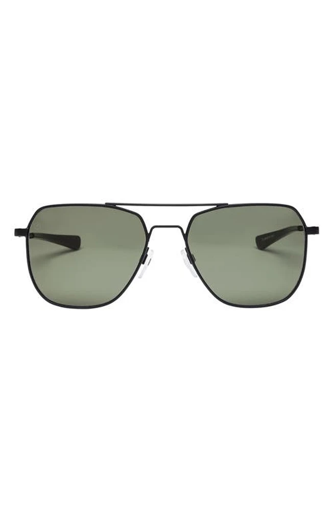 Electric Rodeo 55mm Polarized Aviator Sunglasses in Matte Black/Grey Polar at Nordstrom