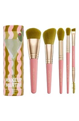 SPECTRUM Makeup Martini Cocktail 5-Piece Makeup Brush Set in Pink/Green at Nordstrom