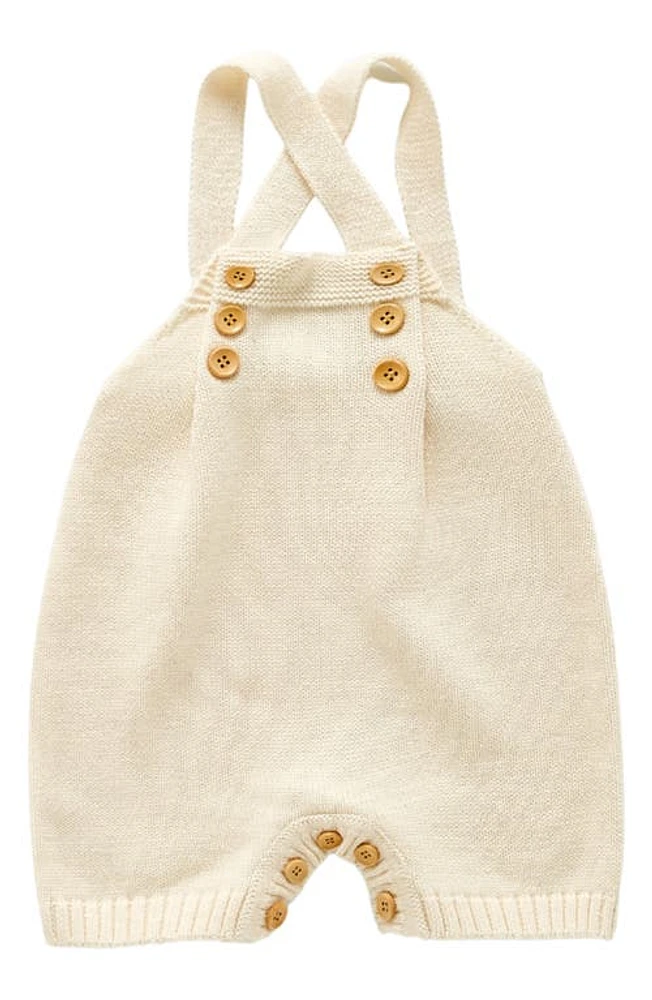 Ashmi & Co. Spencer Knit Cotton Romper in Beige at Nordstrom, Size 9-12 M