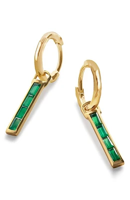 Monica Vinader Set of 2 Mismatched Mini Baguette Green Onyx Earring Charms in 18Ct Gold Vermeil /Green Onyx at Nordstrom