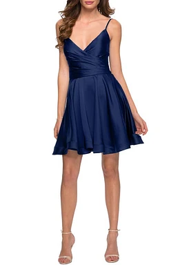 La Femme Fit & Flare Minidress Navy at Nordstrom,