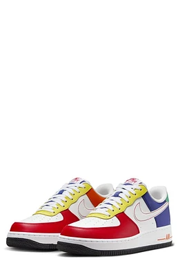 Nike Air Force 1 '07 LV8 Sneaker Red/Deep Royal Blue/Yellow at Nordstrom,