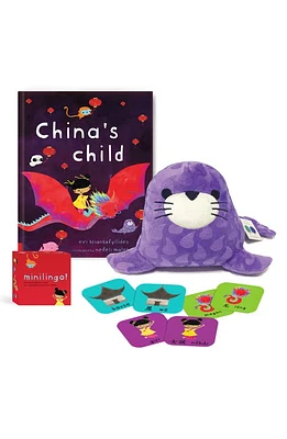 Worldwide Buddies China's Child Book, Spotted Seal Plush Toy & Memory Card Game Set in Brown at Nordstrom