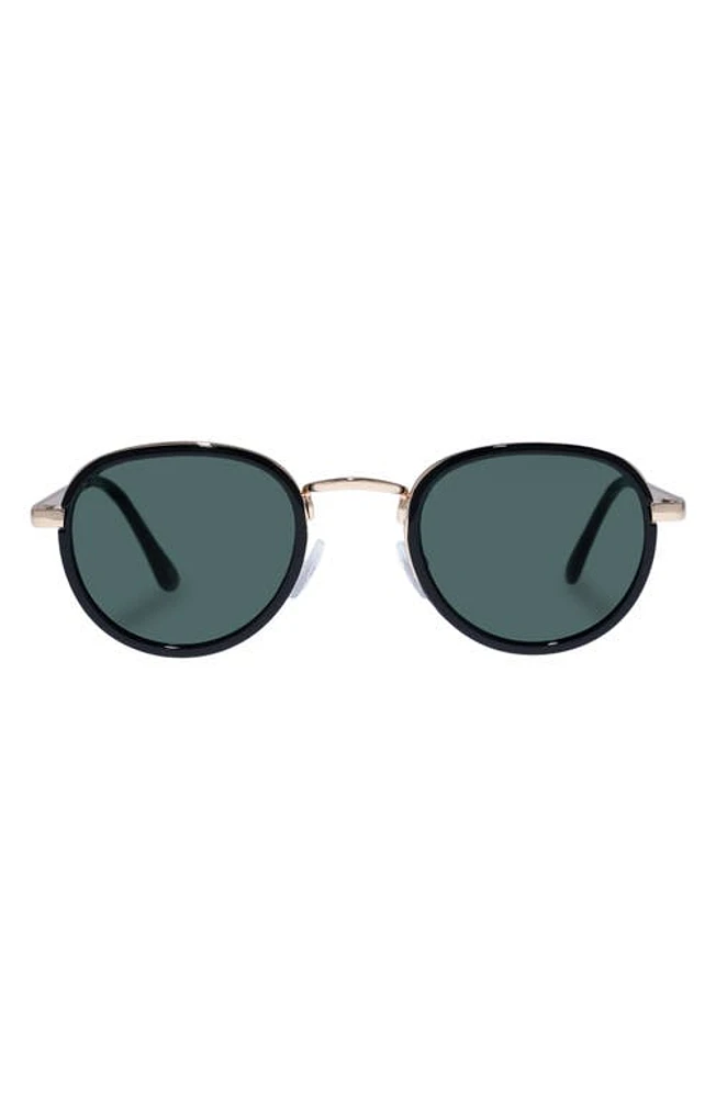 AIRE Cygnus 46mm Round Sunglasses in Black /Gold at Nordstrom