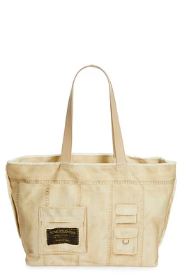 Acne Studios Midsummer Trompe l'Oeil Print Shopper in Oat Beige at Nordstrom