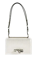 Alexander McQueen Stud Jeweled Knuckle Clasp Leather Shoulder Bag in Soft Ivory at Nordstrom