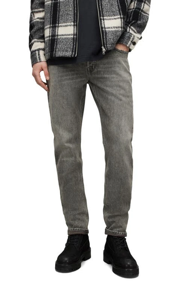 AllSaints Rex Slim Fit Jeans Heavy Washed Black at Nordstrom,