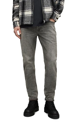 AllSaints Rex Slim Fit Jeans Heavy Washed Black at Nordstrom,