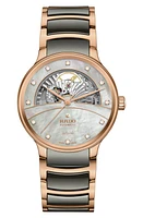 RADO Centrix Open Heart Bracelet Watch, 45mm in Mother Of Pearl at Nordstrom