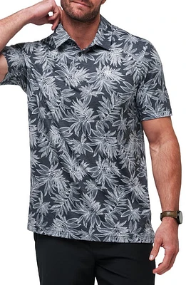 TravisMathew Sea Journey Leaf Print Stretch Polo at Nordstrom,