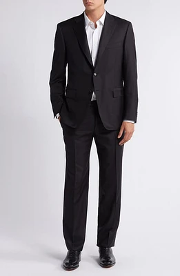 Canali Solid Wool Suit Black at Nordstrom, Us