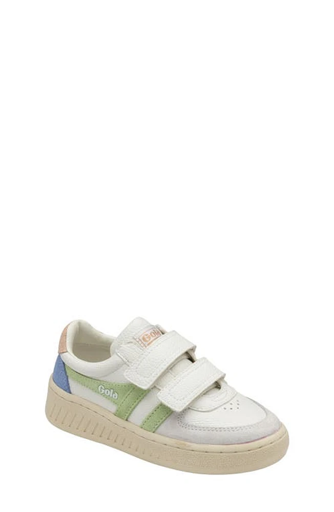 Gola Kids' Grandslam Trident Strap Sneaker in White/Patinagreen/Pearlpink at Nordstrom, Size 2 M