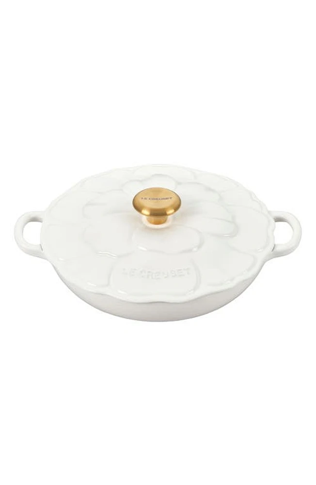 Le Creuset Petal Signature Braiser in White at Nordstrom