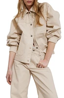 & Other Stories Olive Cotton Twill Overshirt Beige Dusty Light at Nordstrom,