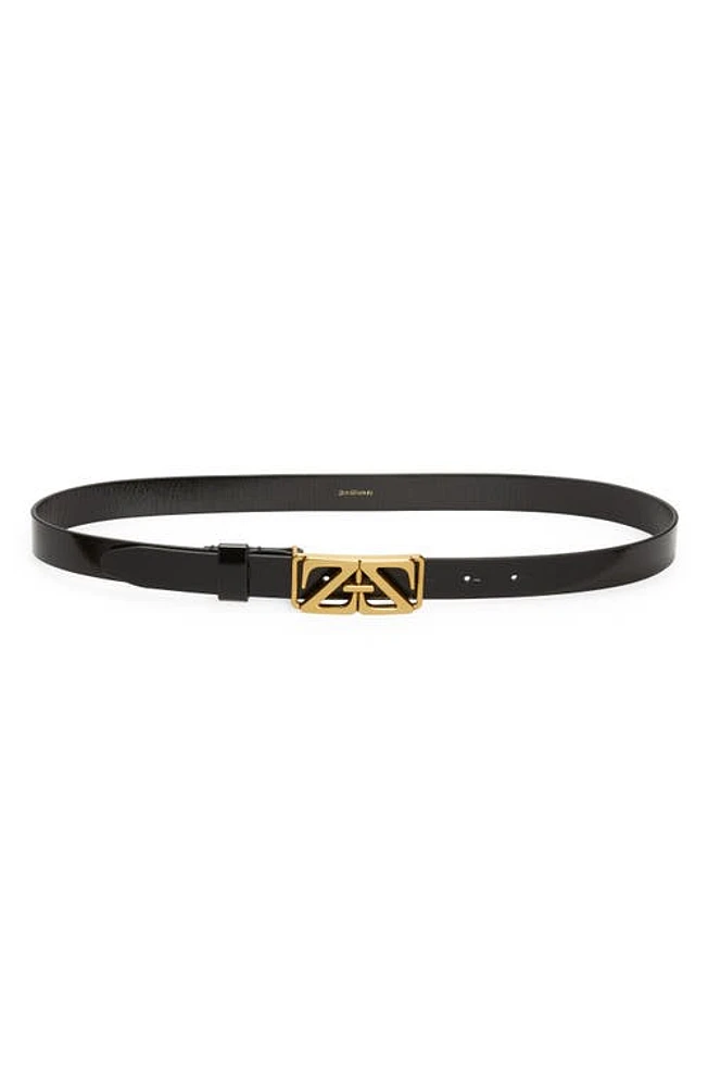 Zimmermann Monogram Buckle Leather Belt Black at Nordstrom,