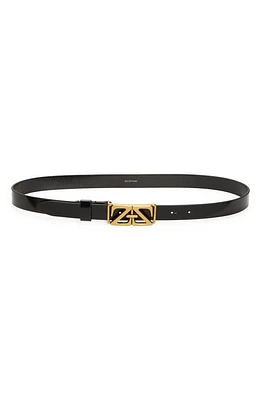 Zimmermann Monogram Buckle Leather Belt Black at Nordstrom,