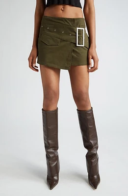 BY. DYLN Harper Asymmetric Belt Miniskirt Khaki at Nordstrom,