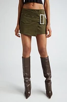 BY. DYLN Harper Asymmetric Belt Miniskirt Khaki at Nordstrom,