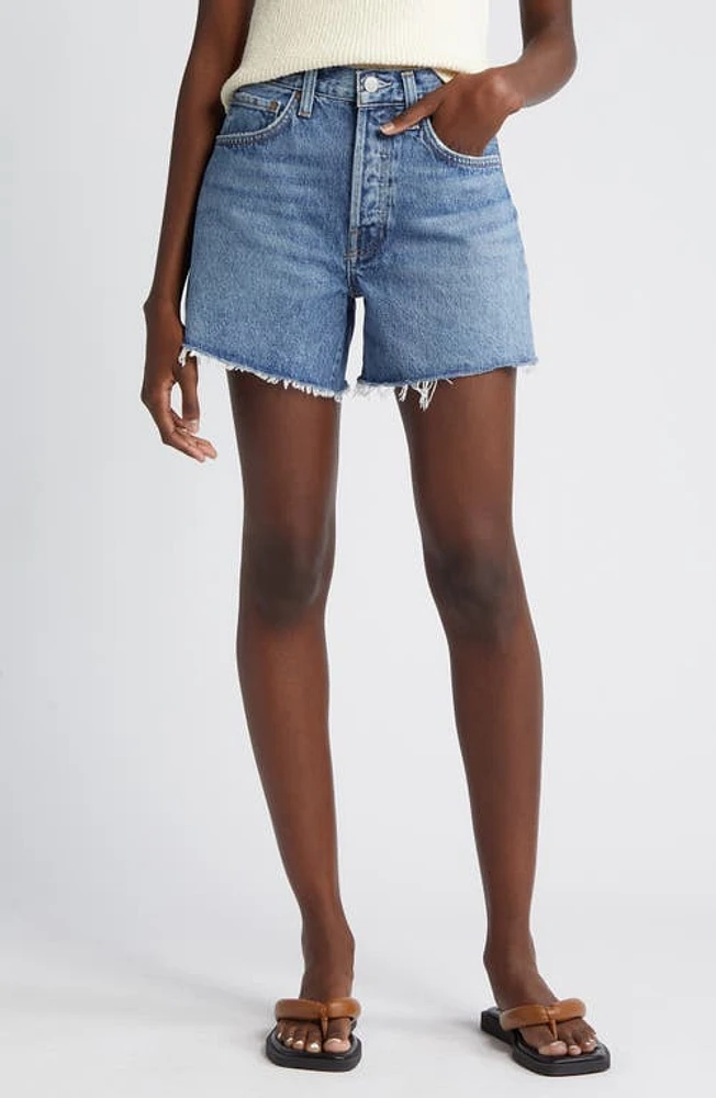 AGOLDE Parker Distressed Denim Shorts Skywave at Nordstrom,