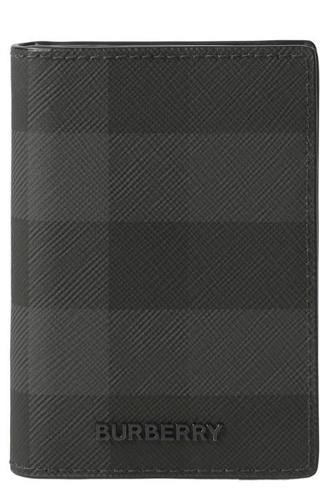 burberry Bateman Check Coated Canvas Bifold Wallet in Charcoal at Nordstrom