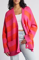 Dressed in Lala Love You Sorbet Stripe Cardigan in Pink Orange at Nordstrom, Size Large