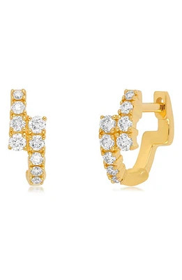 EF Collection Marley Diamond Huggie Hoop Earrings in 14K Yellow Gold at Nordstrom