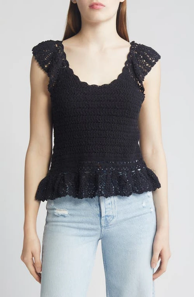 Rails Hattie Sleeveless Knit Crop Top Black at Nordstrom,