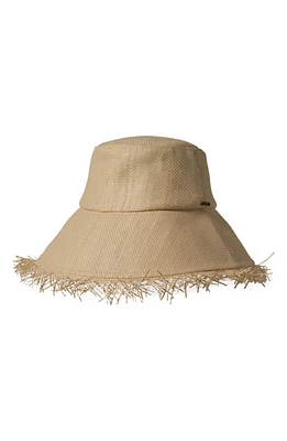 Brixton Alice Packable Straw Bucket Hat in Natural/Natural at Nordstrom, Size X-Small