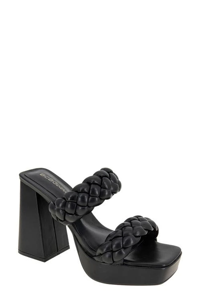 bcbg Gemma Platform Slide Sandal in Black at Nordstrom, Size 9