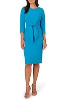 Adrianna Papell Tie Waist Crepe Dress at Nordstrom,