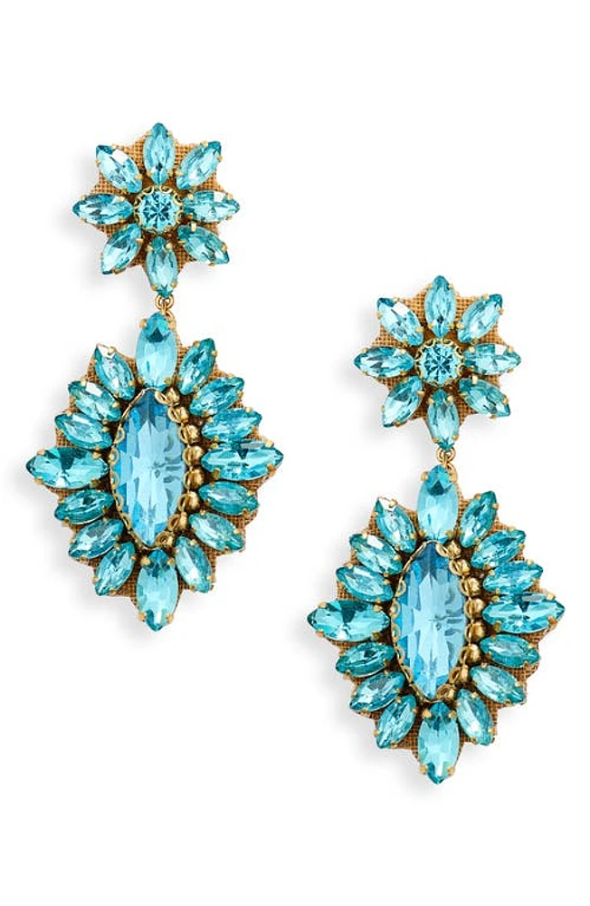 Deepa Gurnani Alianah Crystal Drop Earrings in Aqua at Nordstrom