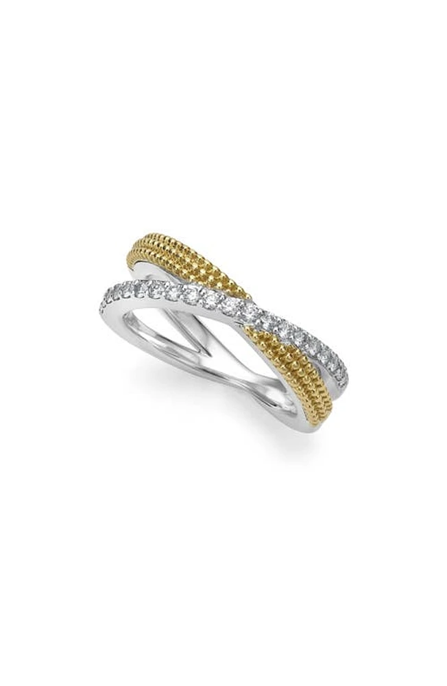 LAGOS Caviar Luxe Diamond X Band Ring in Gold at Nordstrom