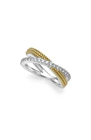 LAGOS Caviar Luxe Diamond X Band Ring in Gold at Nordstrom