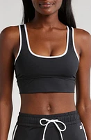 TomboyX Straight Up Longline Bikini Top Black Novelty at Nordstrom,