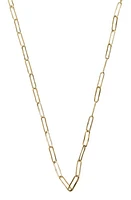 Argento Vivo Sterling Silver Hammered Paper Clip Chain Necklace in Gold at Nordstrom