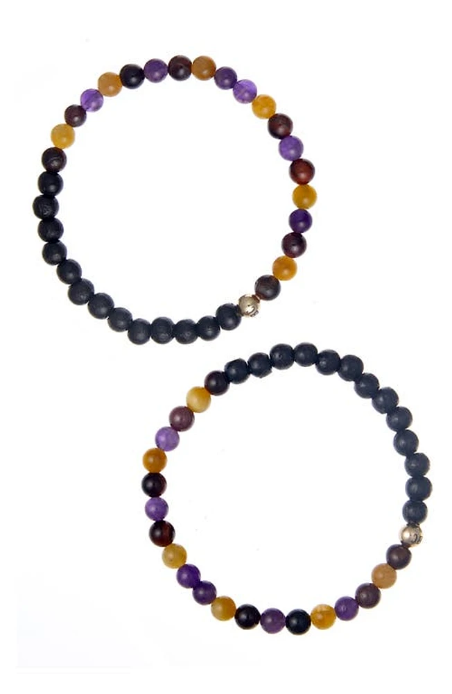 The Healer's Collection Men's N19 Anxiety-Free Set of 2 Healer's Bracelets in Black at Nordstrom