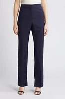 BOSS Teana Straight Leg Wool Pants Sky Captain at Nordstrom,