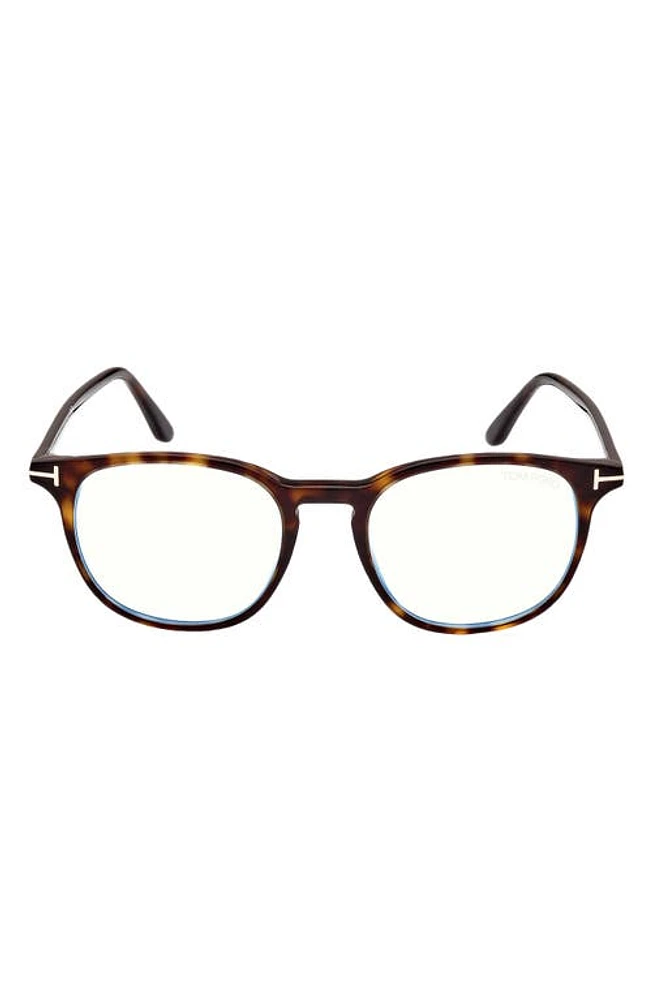 TOM FORD 50mm Blue Light Blocking Glasses in Dark Havana at Nordstrom