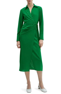 MANGO Collared Midi Wrap Dress at Nordstrom