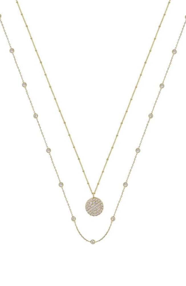 Ettika Set of 2 Cubic Zirconia Necklaces in Gold at Nordstrom