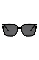 'Diorsignature S7F Square Sunglasses in Shiny Black /Smoke at Nordstrom