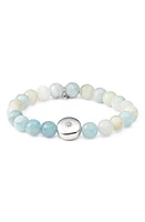 Anzie Star Charm Bracelet in Silver/Aquamarine at Nordstrom, Size 7 In