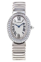 Watchfinder & Co. Cartier Preowned Baignoire Diamond Bracelet Watch, 30mm in Silver at Nordstrom