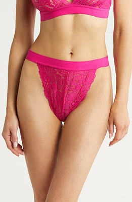 KILO BRAVA High Cut Lace Thong Azalea Pink at Nordstrom,