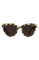 RAEN Breya Round Polarized Square Sunglasses in Ivory Tortoise at Nordstrom