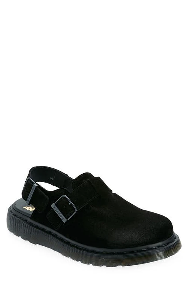 Dr. Martens Jorge Slingback Clog Black Repello Calf Suede at Nordstrom,