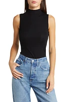 AG Edie Mock Neck Rib Sleeveless Top at Nordstrom,